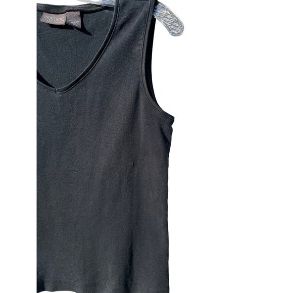 Additions by Chicos women’s tank top size 0/US 4XS black V-neck stretch - Picture 3 of 7